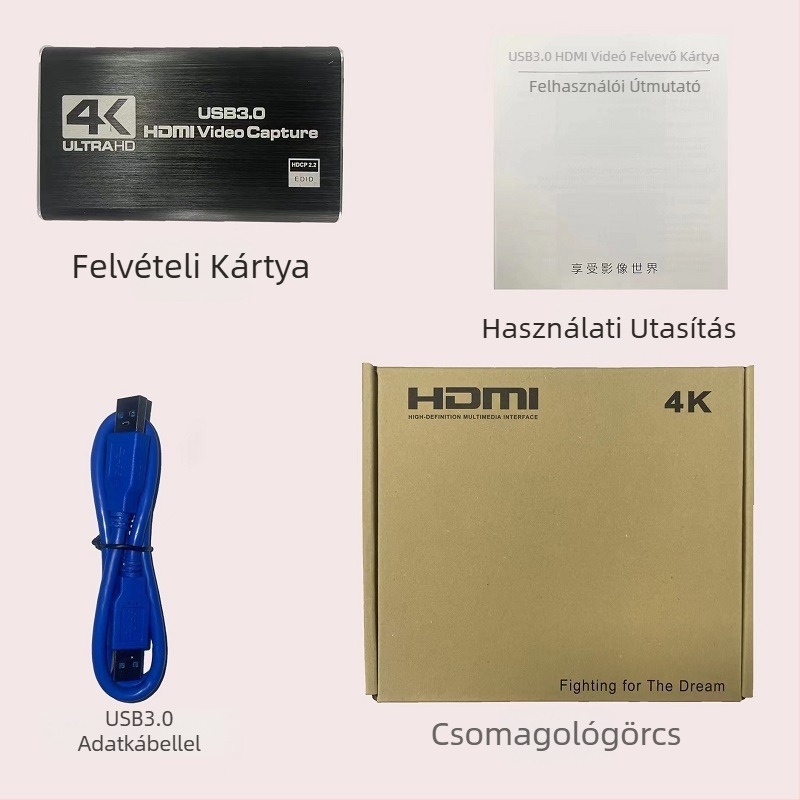 USB felvételkártya mlx19 4K Ring-Out, 1080P, MS2109 chip