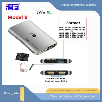 USB 3.0 rögzítő kártya 4K, YUY2, Ms2131 chip, 1 év garancia