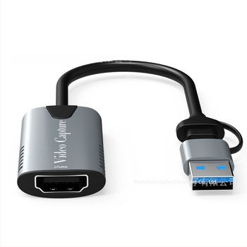 USB-C–HDMI videó rögzítő Hu-04A, MS2109 chip, HDMI interfész, 1080P60 kimenet, Windows-kompatibilis, 1 év garancia