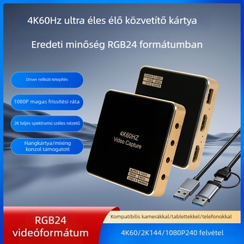 Video rögzítő kártya 4K60Hz, 2131s chip, HDMI/USB interfész, kompatibil minden operációs rendszerrel, 1 év garancia