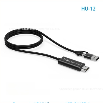 USB-C 4K60Hz HDMI videó rögzítő kártya, 2 m kábellel, MS2109 chip, Linux kompatibilis