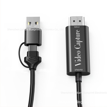 USB-C 4K60Hz HDMI videó rögzítő kártya, 2 m kábellel, MS2109 chip, Linux kompatibilis