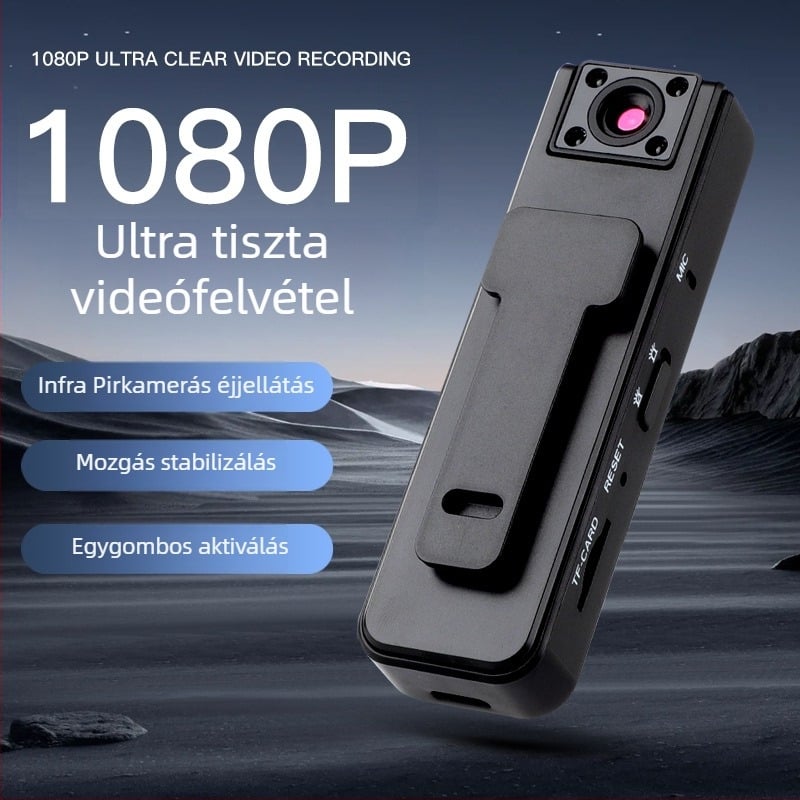 Akciókamera A9 — 1080p, 2–3 órás üzemidő, TF-kártya tárhely, kevesebb mint 100 g