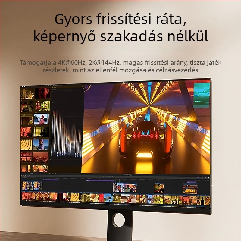 DP kábel, DP férfi–DP férfi, verzió 1.2, 4K60Hz, rézbevonatú acélmag