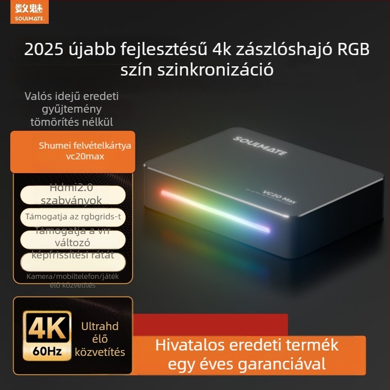 VC20max USB felvevőkártya 4K élő közvetítéshez - kompatibilis Switch/PS5 kamerával
