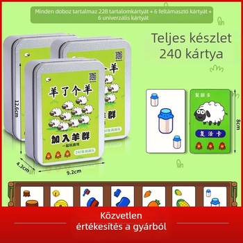 Asztali játék kártyákkal — papír, családi interakció, 4-14 éveseknek