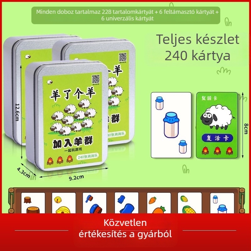 Asztali játék kártyákkal — papír, családi interakció, 4-14 éveseknek