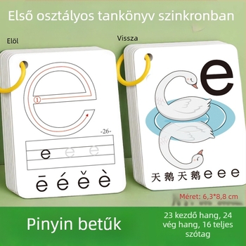 Pinyin kártyák a korai olvasáshoz, papíralapú, 4–6 éveseknek
