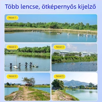 Ötcsatornás napelemes megfigyelő kamera, 360° lefedettség, HD éjszakai látás, 4G, adathasználati díj nélkül