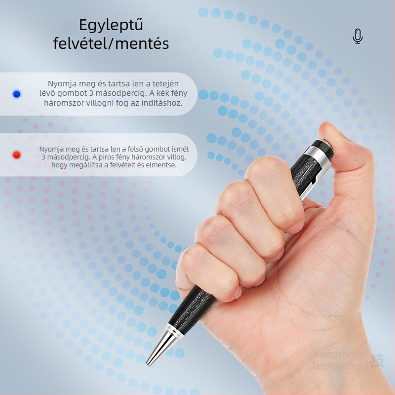 64GB USB 2.0 hangrögzítő egygombos felvétellel, MP3/WAV, 480 perc felvétel, modell U8