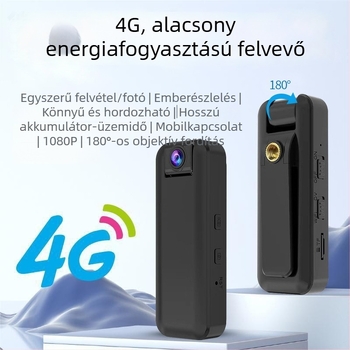 Rendvédelmi testkamera 4G-vel, ABS ház, kültéri használatra, 150 g