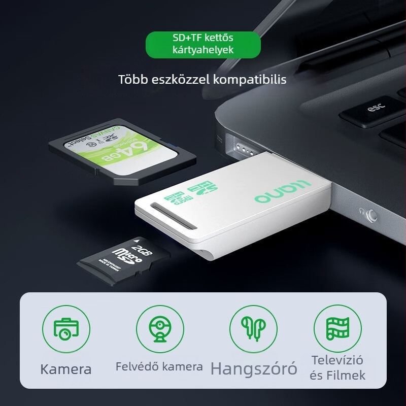 Green ju neng USB kártyaolvasó LJN-CA1007 – USB 2.0 külső olvasó SD kártya támogatással