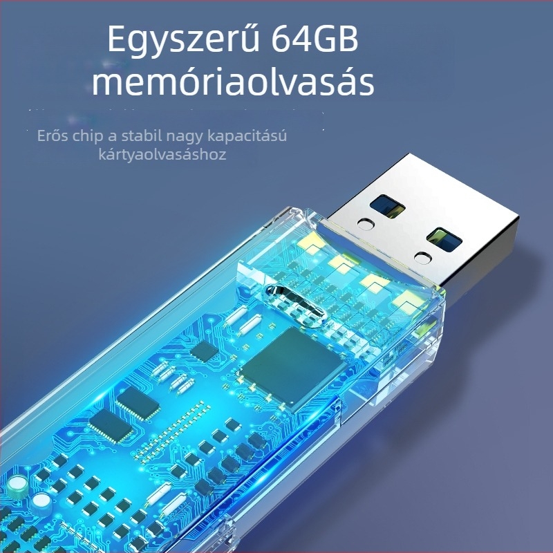 Kártyaolvasó USB 2.0, külső telepítés, CF, MiniSD, SD/SDHC, TF, RS-MMC, MMCmobile, Mini SDHC támogatás — OEM elérhető