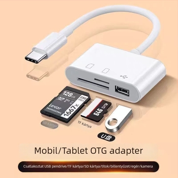 Kártyaolvasó D04 - Kuxiang USB-C Többfunkciós átalakító SD/TF kártyákhoz (Márka: Kuxiang; Modell: D04; Interfész: USB-C; Támogatott kártyák: SD/TF)