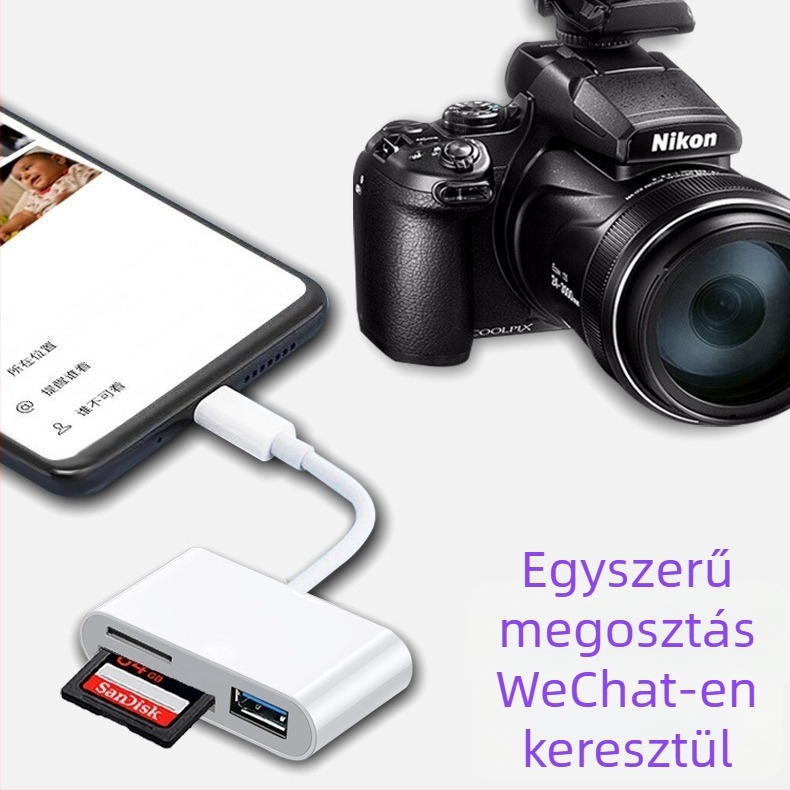 Kártyaolvasó D04 - Kuxiang USB-C Többfunkciós átalakító SD/TF kártyákhoz (Márka: Kuxiang; Modell: D04; Interfész: USB-C; Támogatott kártyák: SD/TF)