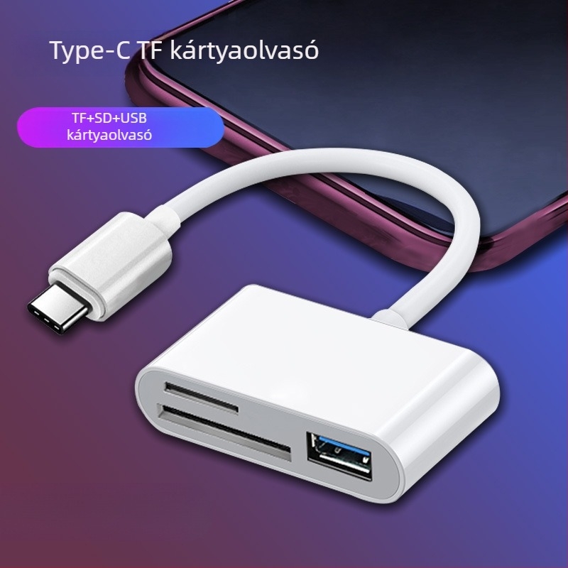 Kártyaolvasó D04 - Kuxiang USB-C Többfunkciós átalakító SD/TF kártyákhoz (Márka: Kuxiang; Modell: D04; Interfész: USB-C; Támogatott kártyák: SD/TF)