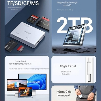 TS-E070 Minden egyben USB 2.0 kártyaolvasó - CF/SD/SDHC/TF támogatás