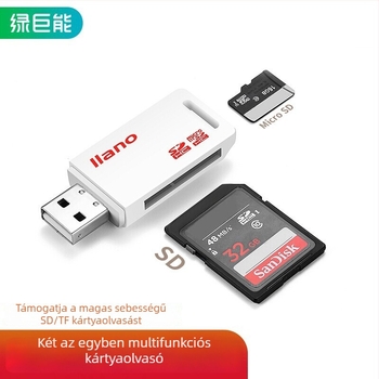 TF/Micro SD kártyaolvasó USB 2.0, Modell LJN-CA1007, SD és Micro SD támogatás, ABS mérnöki műanyag