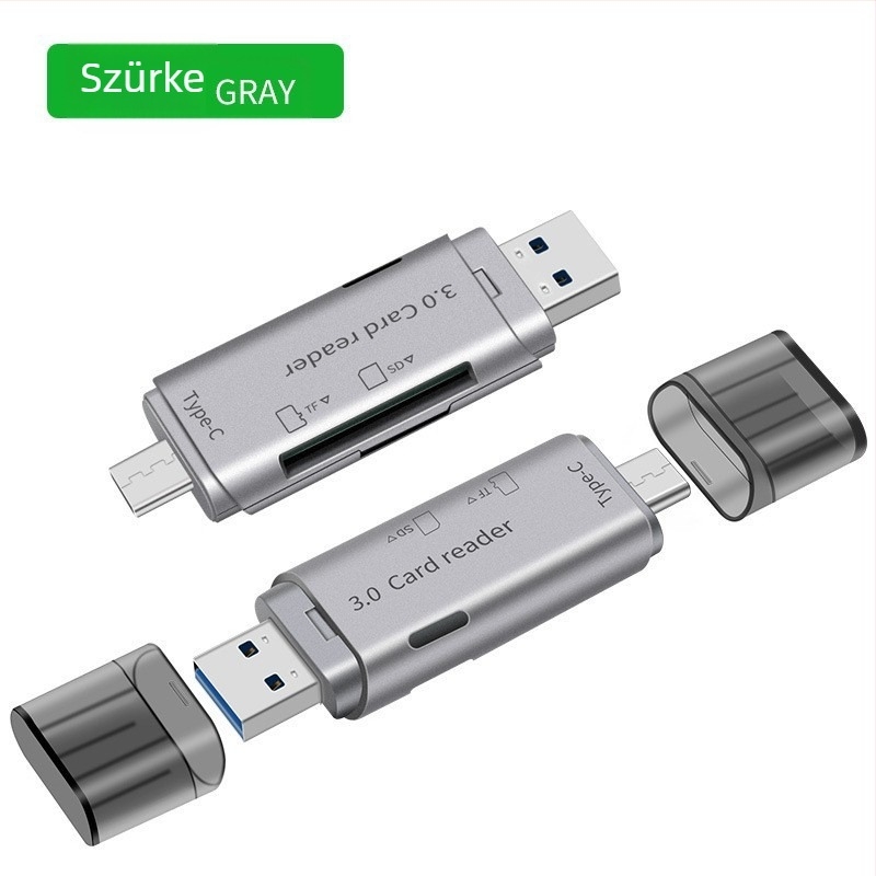 Type-C USB 3.0 memóriakártyaolvasó – All-in-One SD/TF, OTG, telefonokra és számítógépekre