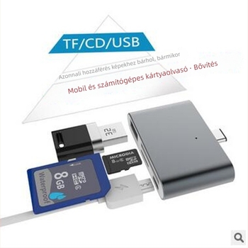 MD-616 Type-C USB 3.0 OTG hub kártyaolvasóval – ultra vékony, hordozható PD töltés, SD/SDHC/TF/MS támogatás