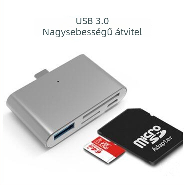MD-616 Type-C USB 3.0 OTG hub kártyaolvasóval – ultra vékony, hordozható PD töltés, SD/SDHC/TF/MS támogatás
