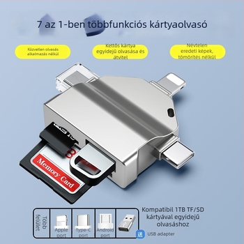 3 az egyben USB Type-C kártyaolvasó OTG-val – USB 3.0/2.0 Android- és Apple eszközökhez