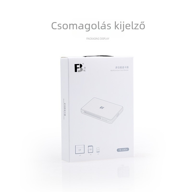 FB-680S USB kártyaolvasó CF/SD/TF támogatással, külső telepítés, USB 2.0, Windows XP-kompatibilis