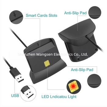 SCR303 USB 2.0 ID/Smart kártyaolvasó – ABS, támogatja a MiniSD/SD/SDHC/TF/MicroSD, súly 80