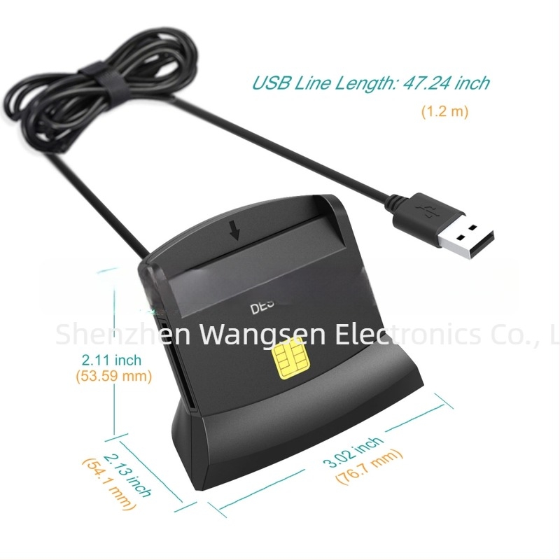 SCR303 USB 2.0 ID/Smart kártyaolvasó – ABS, támogatja a MiniSD/SD/SDHC/TF/MicroSD, súly 80