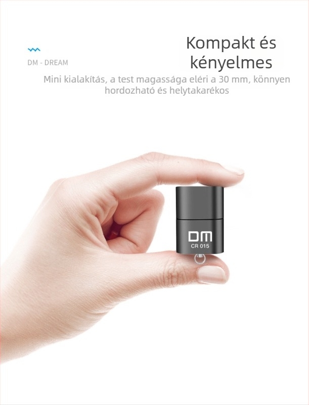 TF memóriakártyaolvasó USB 2.0, fém, beépített