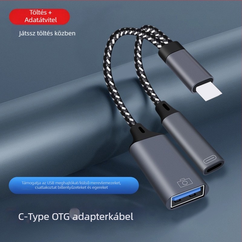 Type-C 2-in-1 OTG adapter iPad Pro-hoz – USB meghajtó, egér és kártyaolvasó támogatás