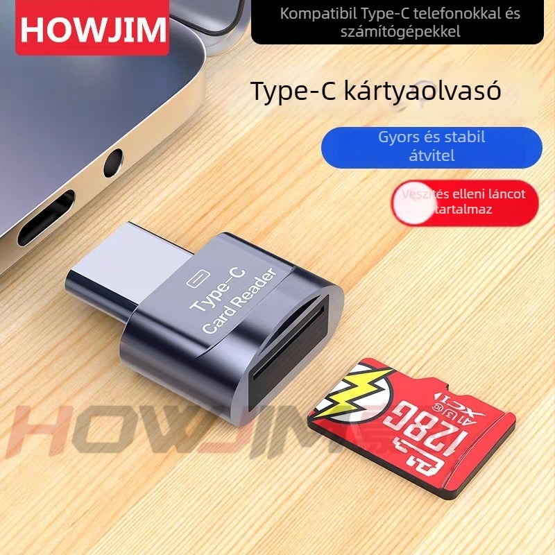 Type-C OTG USB 3.1 adapter Androidhoz TF kártyaolvasóval, modell 0606