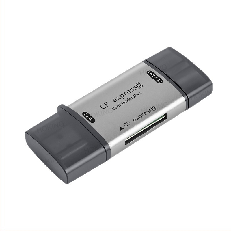 CFexpress Type A kártyaolvasó 2 az 1-ben – USB 3.2 10Gbps Type-C, CF kártya-támogatás, Alumíniumötvözet test