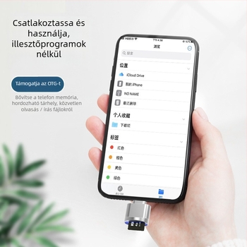Apple Lightning TF kártyaolvasó iPhone/iPad készülékekhez – cinkötvözet test, TF-kártya támogatás, OEM és logó nyomtatás