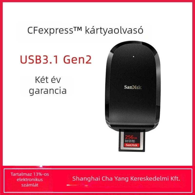 Sandisk SDDR-F451 CFexpress kártyaolvasó, USB 2.0 interfész, CFexpress kompatibilis, 2 éves garancia