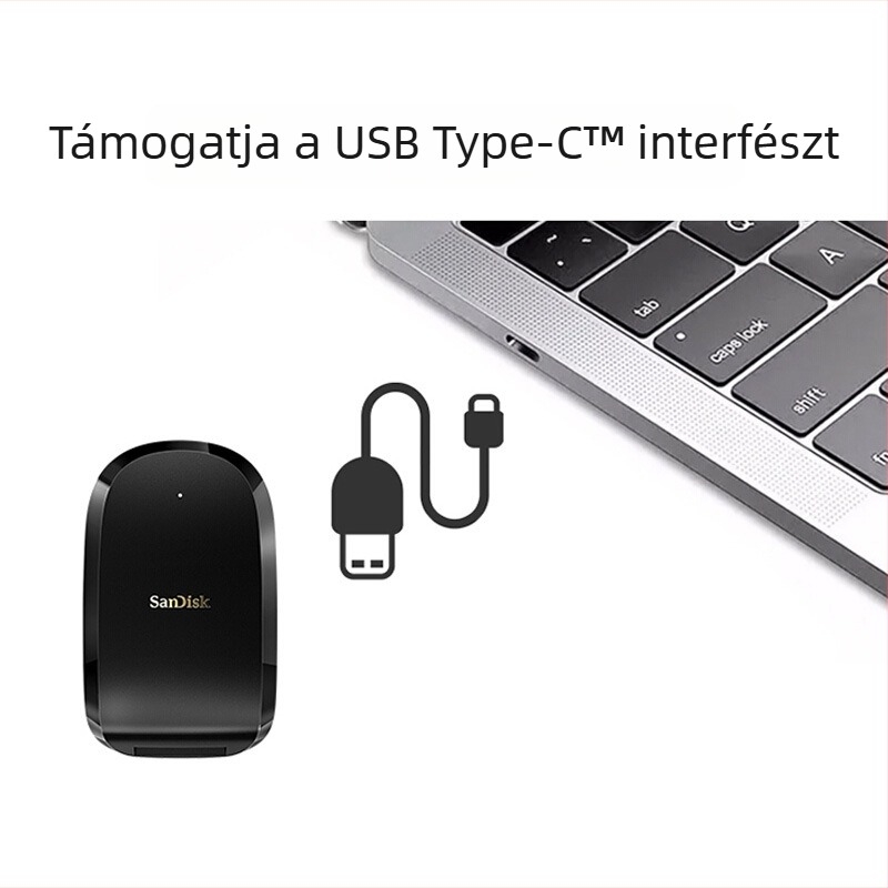 Sandisk SDDR-F451 CFexpress kártyaolvasó, USB 2.0 interfész, CFexpress kompatibilis, 2 éves garancia