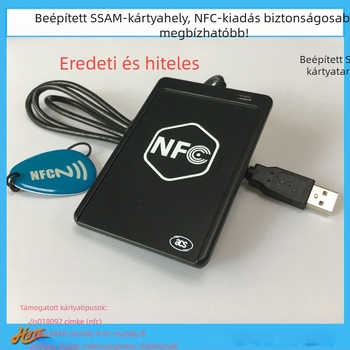 ACR1251U-M1 érintésmentes RFID/NFC kártyaolvasó; USB teljes sebességű felület; támogatja ISO14443 A/B, M1 sorozat, DESFire, FeliCa; 13,56 MHz; olvasási tartomány 5–10 cm