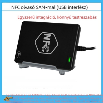ACR1251U-M1 érintésmentes RFID/NFC kártyaolvasó; USB teljes sebességű felület; támogatja ISO14443 A/B, M1 sorozat, DESFire, FeliCa; 13,56 MHz; olvasási tartomány 5–10 cm