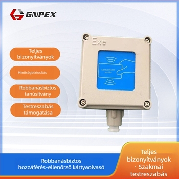 Robbanásbiztos érintéses okostártyaolvasó, modell ExdIIBT6Gb, érzékelési távolság 100, olvasási idő 10, működési frekvencia 1000