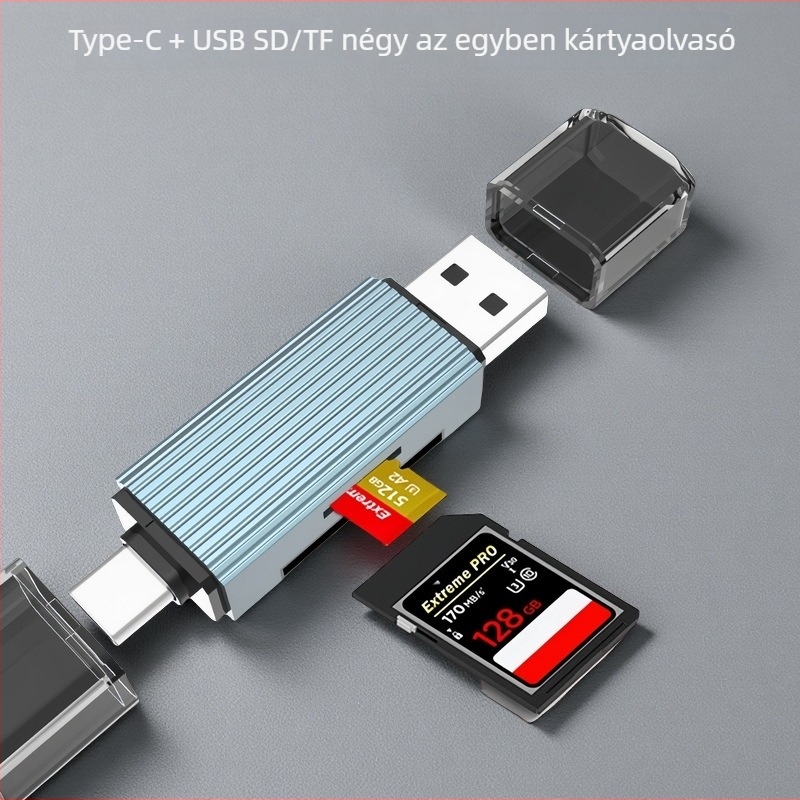 LMD-CR002 USB 2.0 alumínium mini memóriakártya-olvasó SD/TF-hez (külső telepítés) — nikkelezett interfész