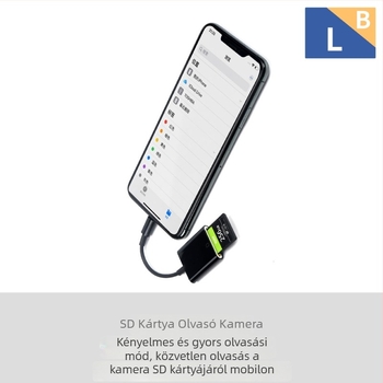 OTG SD kártyaolvasó iPhone-hoz és iPadhez Lightning csatlakozóval, SD/SDHC támogatás, iOS kompatibil