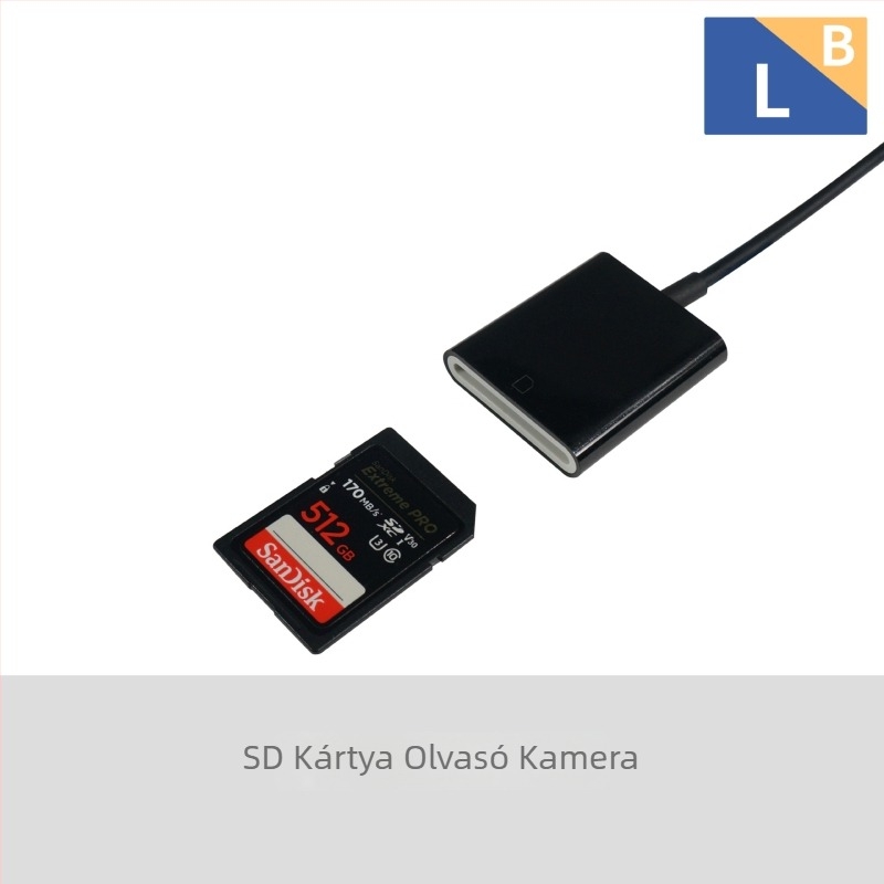 OTG SD kártyaolvasó iPhone-hoz és iPadhez Lightning csatlakozóval, SD/SDHC támogatás, iOS kompatibil