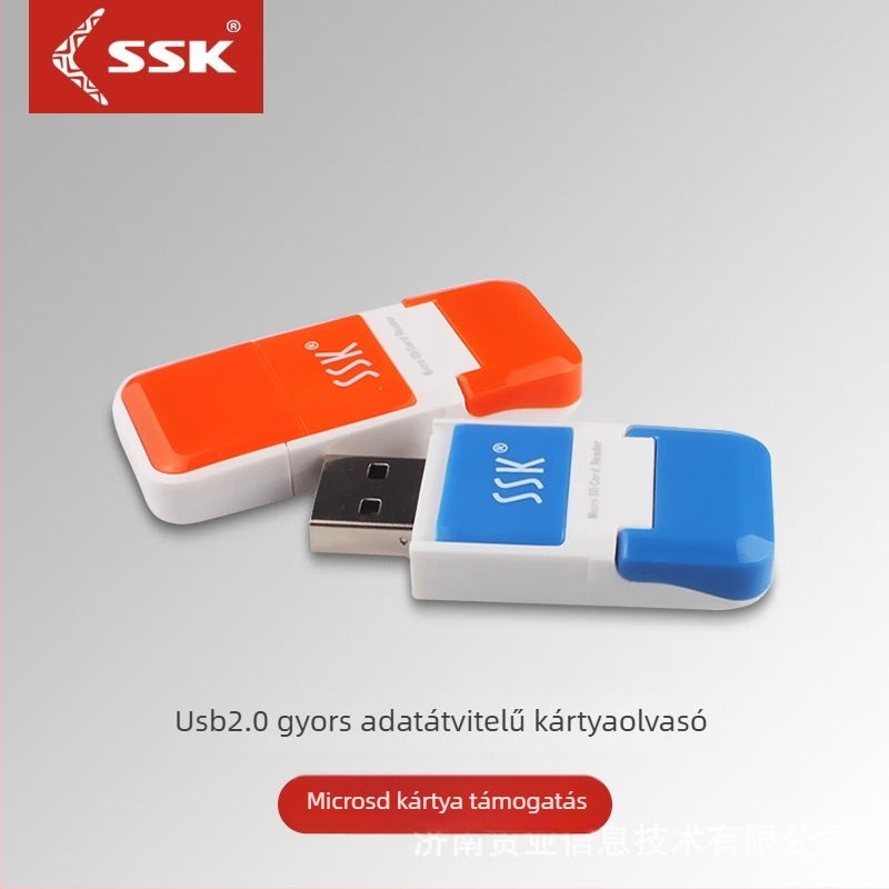 SCRS022 USB 2.0 kártyaolvasó TF/mikroSD kártyákhoz, külső telepítés, ABS ház