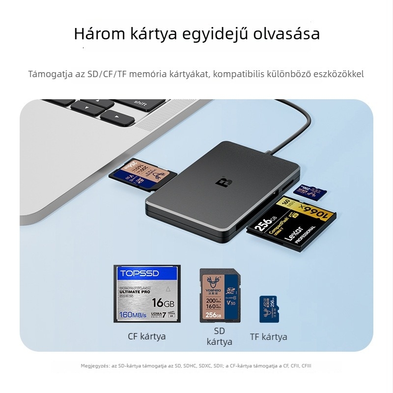 FB-680CA USB 2.0 kártyaolvasó CF/SD/TF – Külső, Windows 7 kompatibilis, 1 év garancia