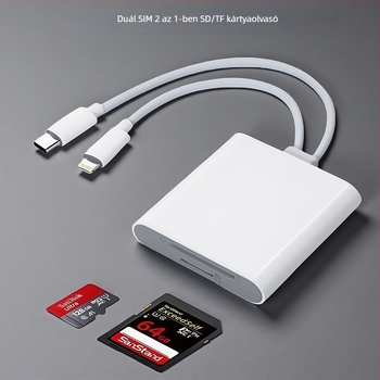 LMD-CR001 USB 2.0 SD/TF kártyaolvasó, külső, mobil eszközökhöz, 1 év garancia