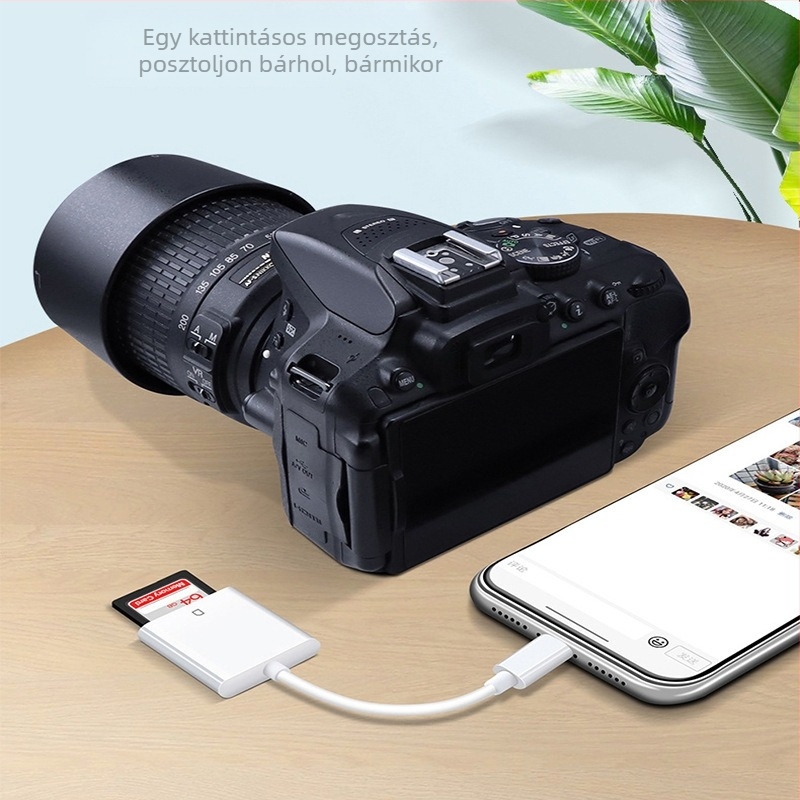 iPhone OTG kártyaolvasó adapter kábel SD/TF memóriakártyákhoz