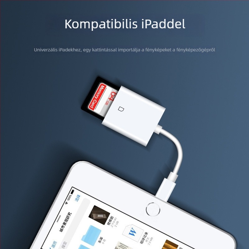 iPhone OTG kártyaolvasó adapter kábel SD/TF memóriakártyákhoz