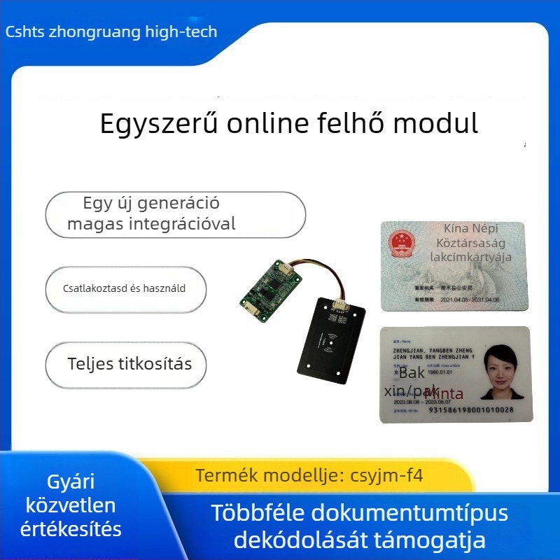 Beépített azonosító kártyaolvasó modul – USB 3.2, USB/TTL interfész, fém ház, modell 0503