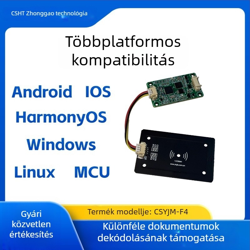 Beépített azonosító kártyaolvasó modul – USB 3.2, USB/TTL interfész, fém ház, modell 0503
