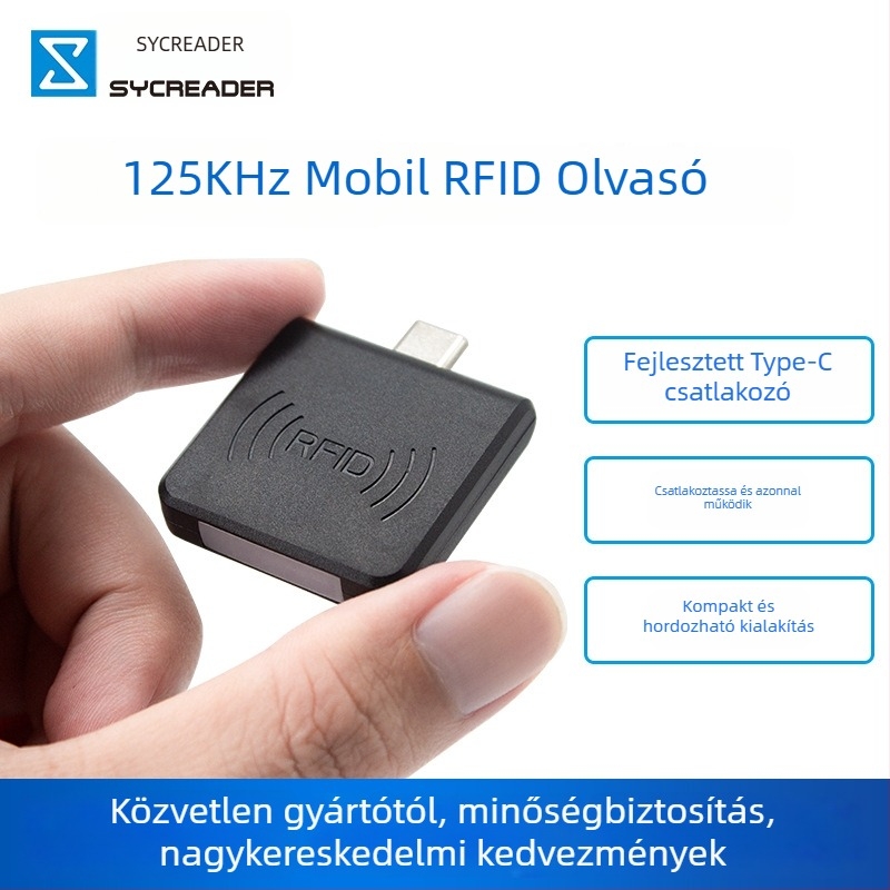 Kontaktmentes RFID kártyaolvasó hozzáférés-ellenőrzéshez, modell R65D, 125 kHz, olvasási távolság 0–8 cm, 4K kártyatár, kompatibil TK4001/EM4100